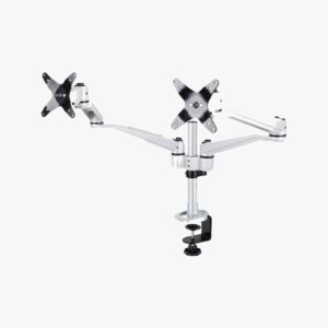 Monitor Mounts MR122 VESA Desktop C-clamp Swivel Dual Screen 24”~27” Silver