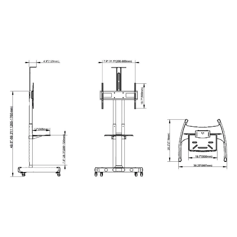 Mobile TV Stand T81 single 55”~85” screen maximum load 90 kg - Image 7